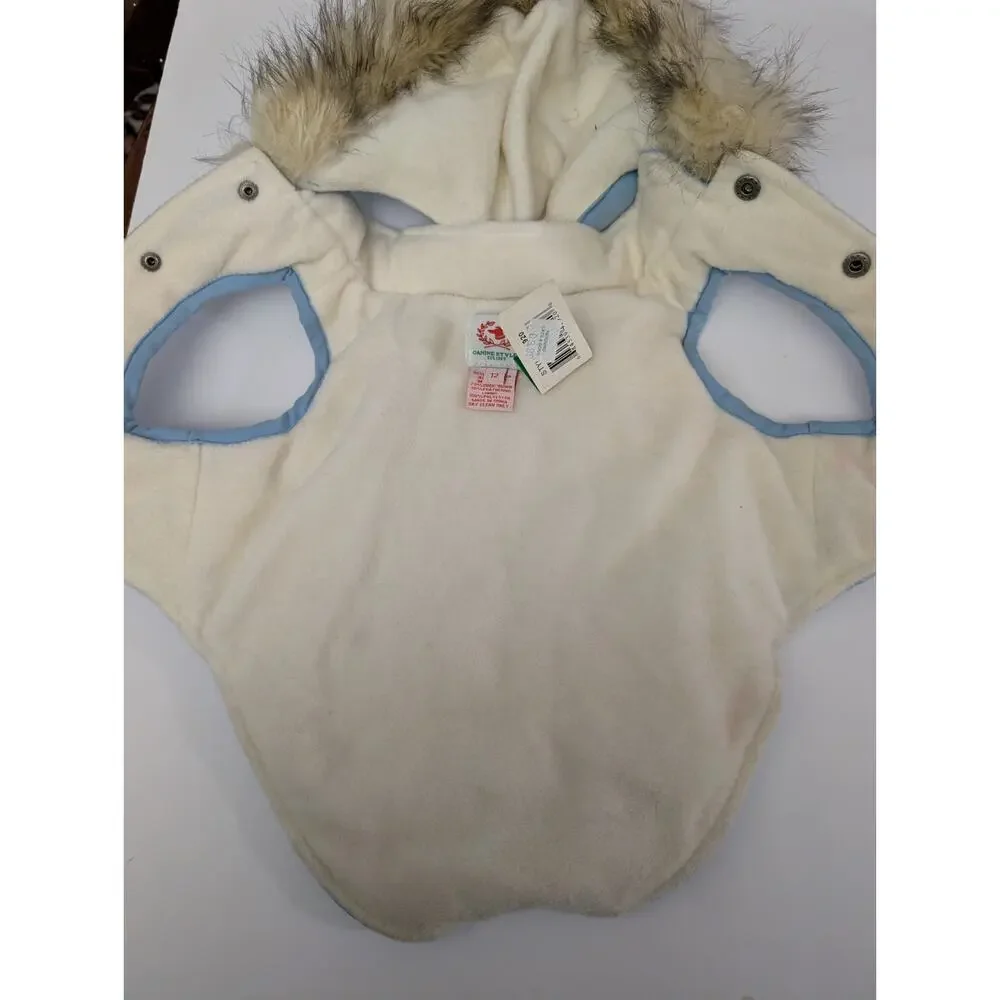Canine Styles Dog Winter Coat Blue Puffer Insulated Jacket With Remove Hood